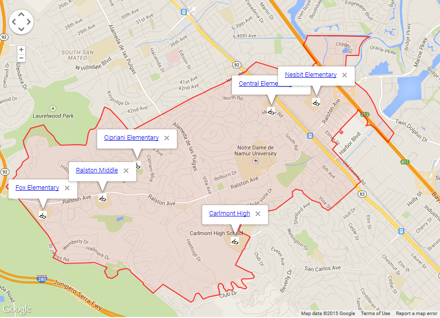Map of Belmont Schools