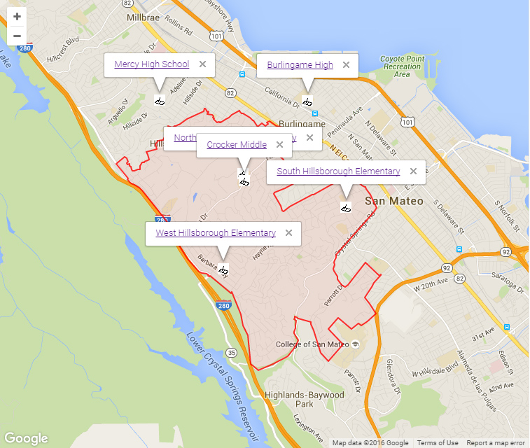 Map of Hillsborough Schools