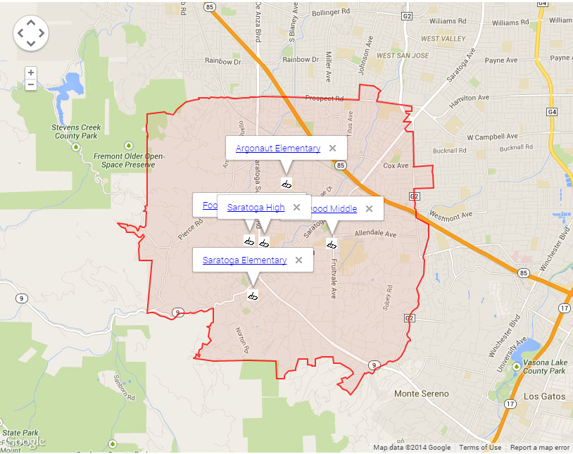 Map of Saratoga Schools
